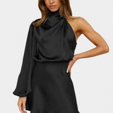 Mara Vestido Mini Drapado de Un Hombro