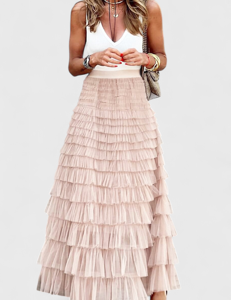 Capucine Falda Larga de Tul Vintage