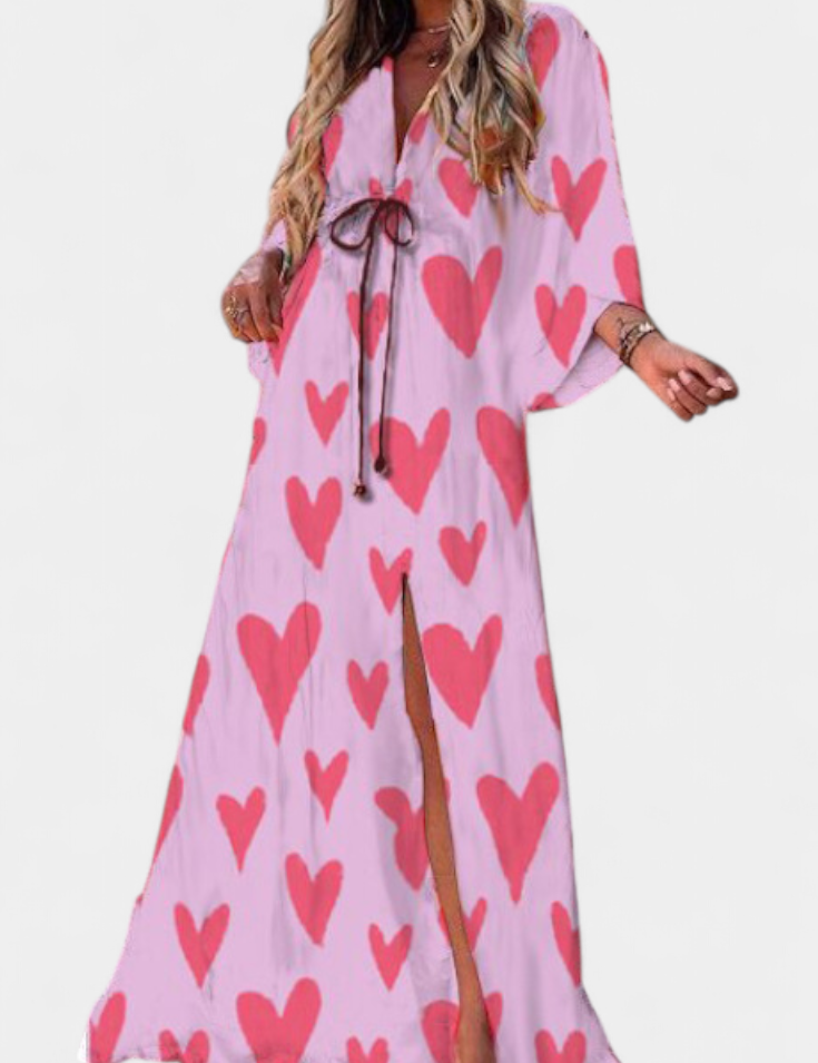 Joelle Vestido Suave Arcoíris con Manga Murciélago