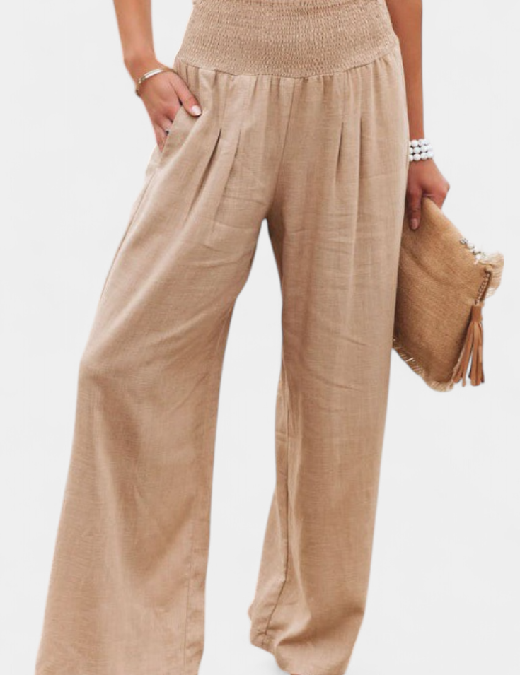 Alexia Pantalón de Algodón y Lino con Corte Fluido y Elegancia Natural