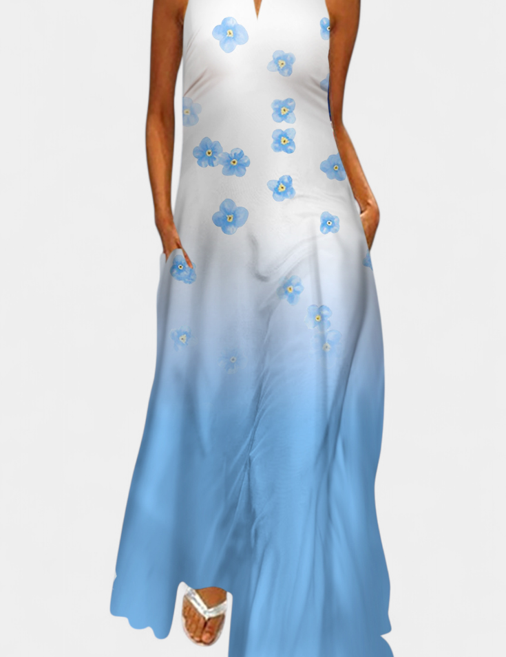 Enna Vestido Colorido Sin Mangas con Escote en V