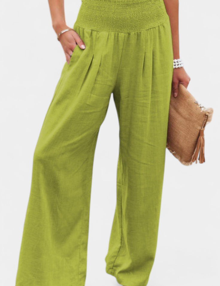 Alexia Pantalón de Algodón y Lino con Corte Fluido y Elegancia Natural