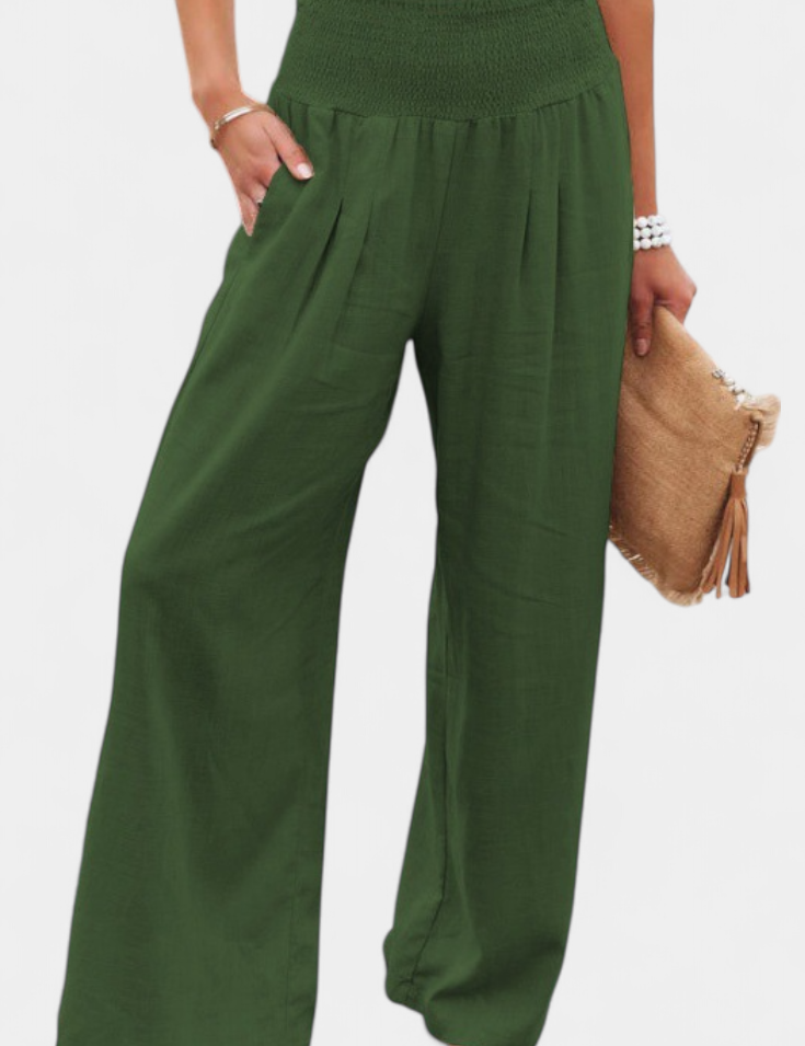 Alexia Pantalón de Algodón y Lino con Corte Fluido y Elegancia Natural