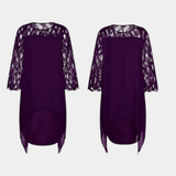 Yana Vestido Talla Grande con Mangas de Encaje