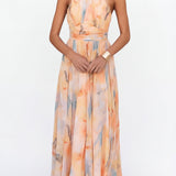 ESTHER | Vestido Halter de Estilo Acuarela