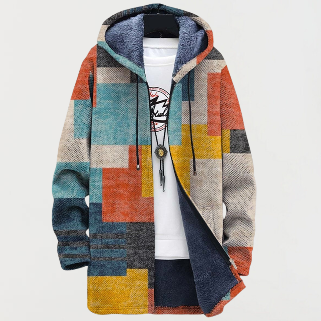 Anna – Chaqueta con superficies de color geométricas