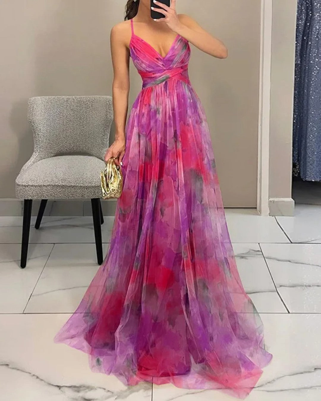 Gisela - Zauberhaftes Maxikleid mit Blumenprint