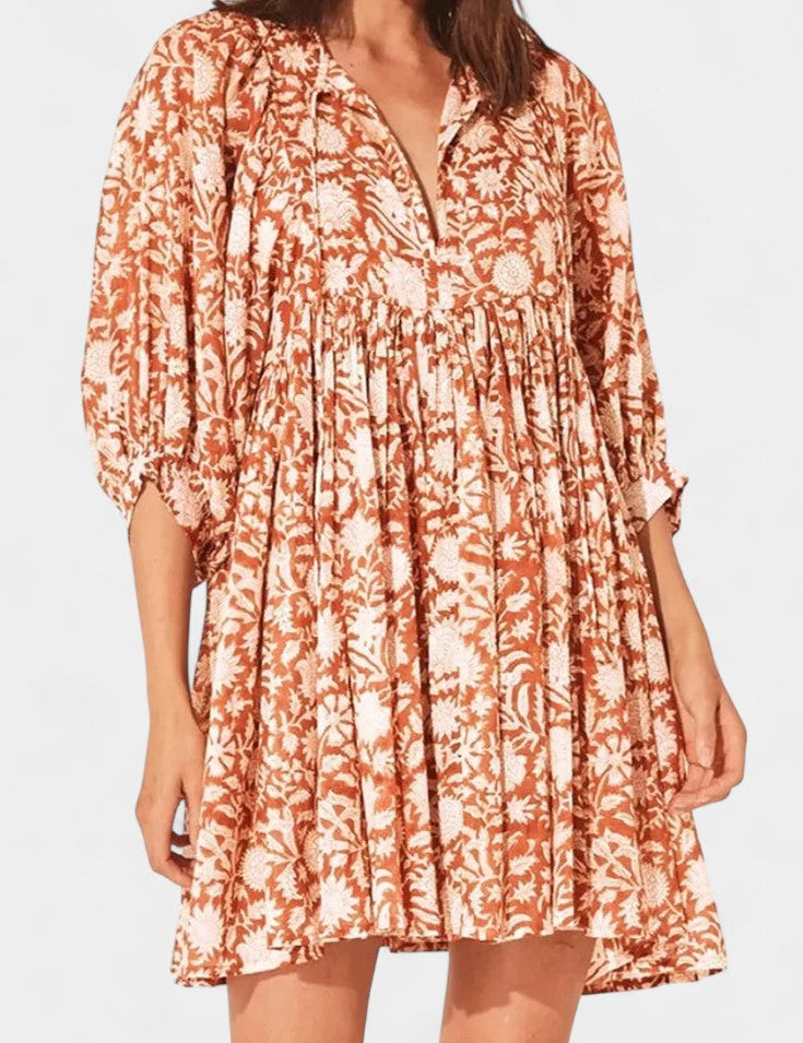 Daniela Vestido Mini Boho Floral