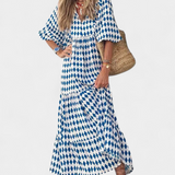 Aroa Vestido Boho con Estampado Artístico y Silueta Fluida