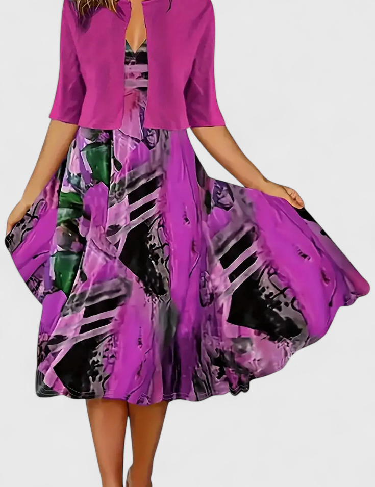 Estrella Conjunto de Vestido Blazer Midi