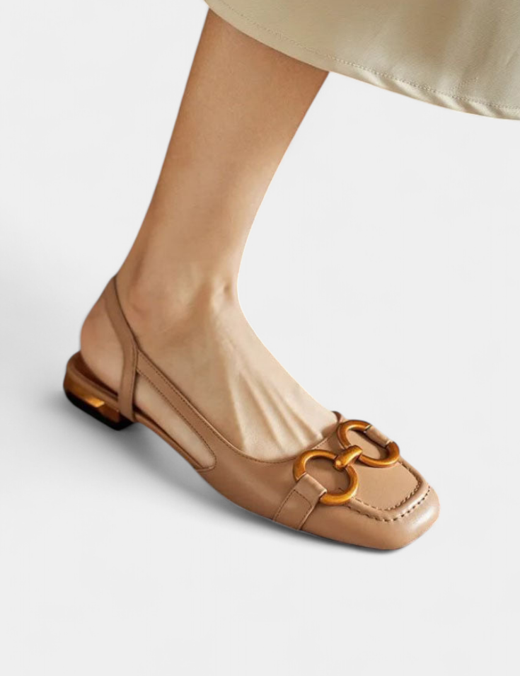 Alma Mocasines Slingback con Punta Cuadrada