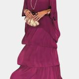 Caroline Vestido Maxi con Volantes y Mangas Murciélago