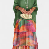 Caroline Vestido Maxi de Batwing con Estampado