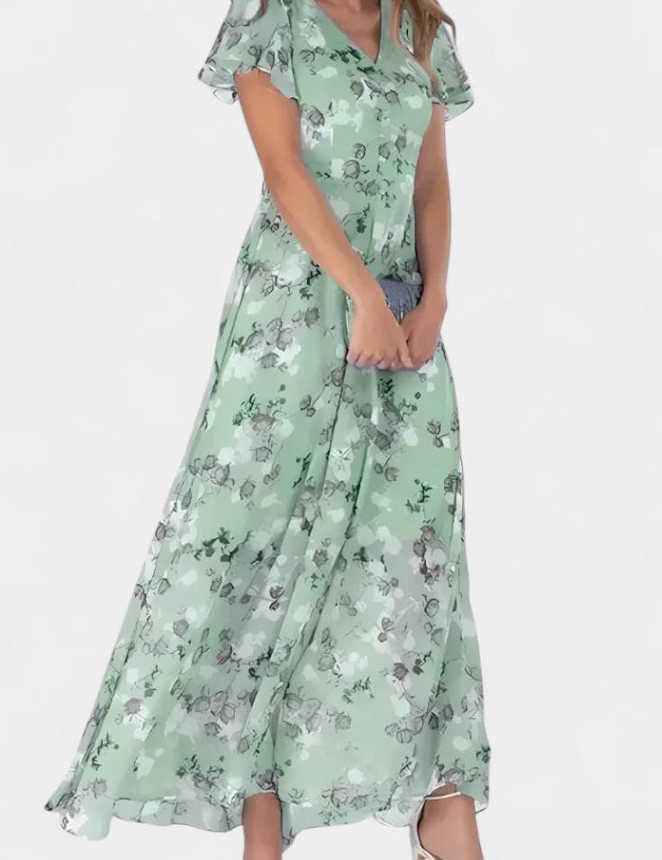 Amara Vestido Maxi Floral con Escote en V