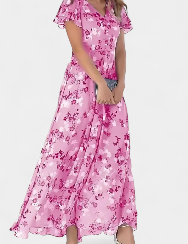Amara Vestido Maxi Floral con Escote en V