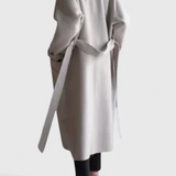 Abrigo Largo de Mezcla de Lana Clara Timeless