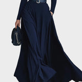 Vestido maxi de punto con cuello alto Nieves, detalle del tejido