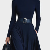 Vestido maxi de punto con cuello alto Nieves, vista posterior