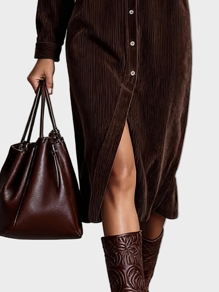 Vestido casual clásico y elegante Margarita, detalle del tejido