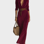 Vestido maxi de ante sintético con botón y cuello Fernanda, detalle 2