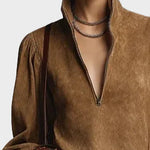 Vestido mini con cuello alto Virginia, vista posterior