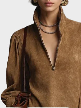 Vestido mini con cuello alto Virginia, vista posterior