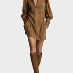 Vestido mini con cuello alto Virginia, vista frontal