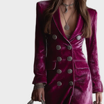 Vestido blazer maxi de terciopelo Vera, vista posterior