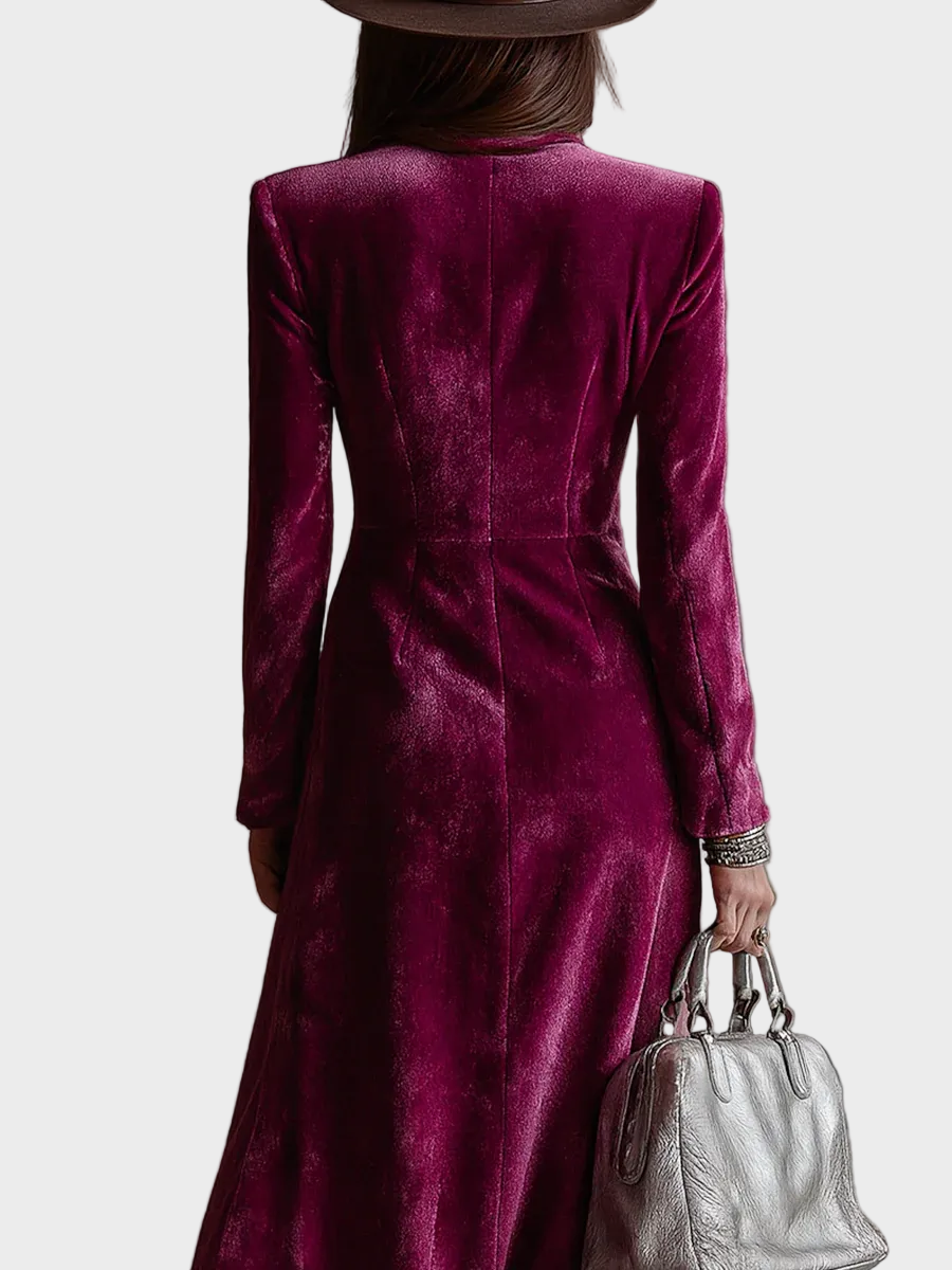 Vestido blazer maxi de terciopelo Vera, conjunto completo