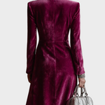 Vestido blazer maxi de terciopelo Vera, conjunto completo