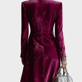 Vestido blazer maxi de terciopelo Vera, conjunto completo