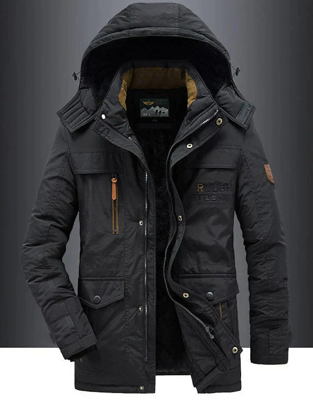 Simón | Abrigo de Invierno para Hombre de Forro Polar Caliente de Mezcla de Lana Premium