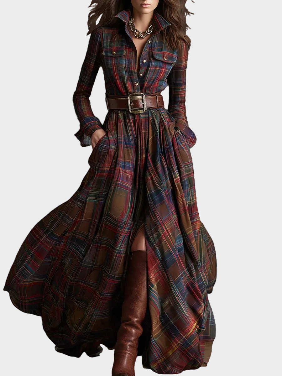 Vestido camisero elegante y clásico Elba, detalle 2