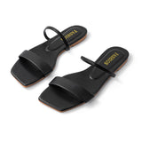 Sandalias Planas de Punta Cuadrada Básicas