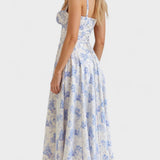 Carolina - Vestido floral con corsé ajustado