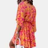 Eliza Vestido Mini con Nudo Frontal y Volantes