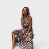 Dona - Vestido midi boho con lunares