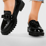 Zinnia Mocasines con Detalle de Lazo y Tacón Bloque