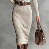 Julieta | Vestido Midi de Manga Larga con Cinturón