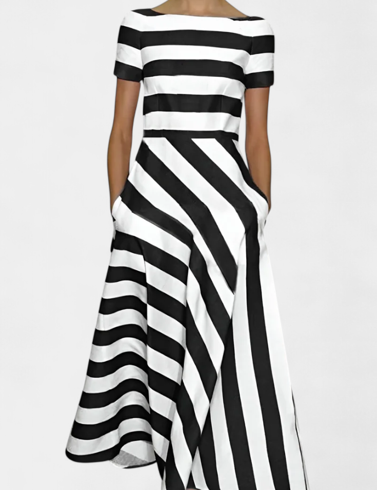 Lustra Vestido Maxi de Rayas con Corte Fluido