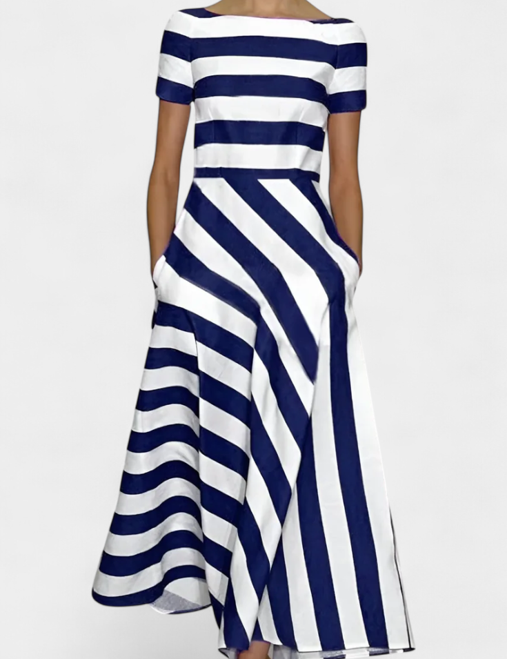 Lustra Vestido Maxi de Rayas con Corte Fluido