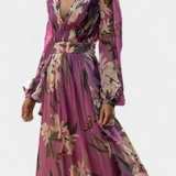 Roselle Vestido Floral Casual de Malla con Escote en V