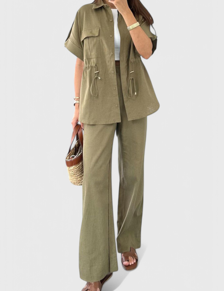 Lani Conjunto de Camisa y Pantalones de Dos Piezas Relaxed