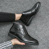 Parker | Botas de doble hebilla de cuero sintético