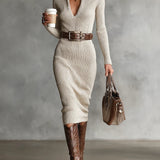 Julieta | Vestido Midi de Manga Larga con Cinturón