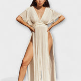 Bruna - Vestido maxi kimono de estilo griego