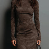 Lorena | Vestido midi largo marrón