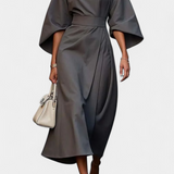 Micaela Vestido Midi de Manga Lantern