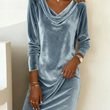 Rosa | Vestido de Terciopelo de Corte Suelto