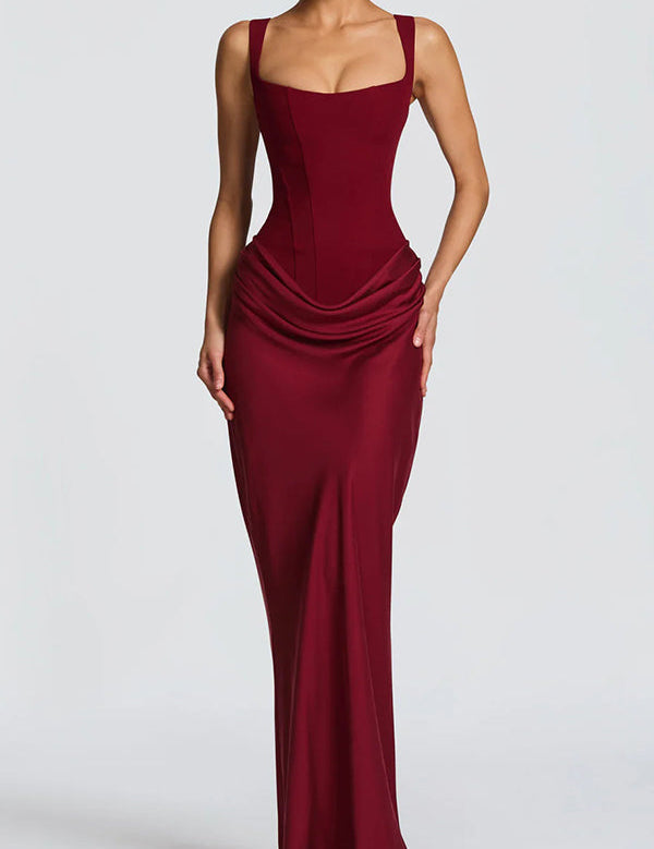 Leonor | Vestido maxi de escote cuadrado